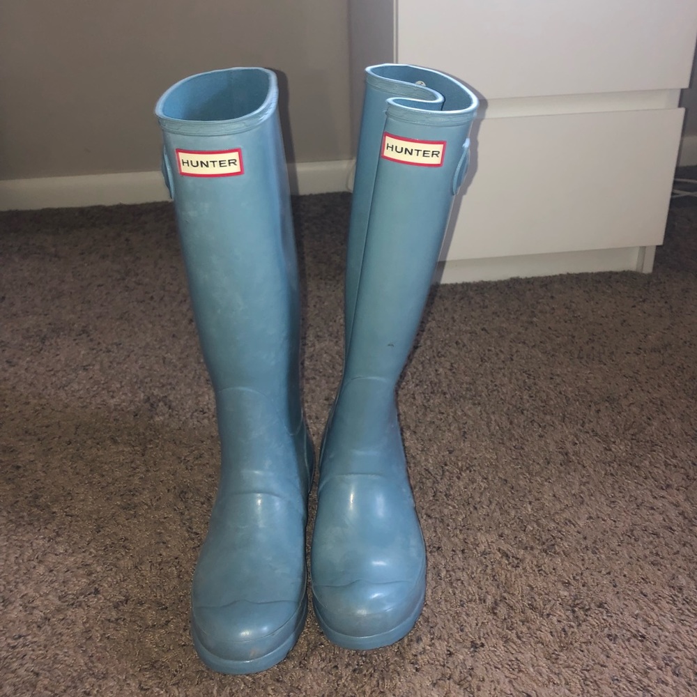 Tall Hunter Boots (Light blue)